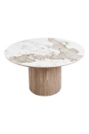 Stół Athens blat ceramiczny, biały/brązowy, 140 cm - House Nordic ApS