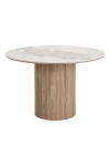 Stół Athens blat ceramiczny, biały/brązowy 120 cm - House Nordic ApS