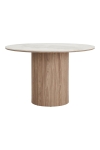 Stół Athens blat ceramiczny, biały/brązowy 120 cm - House Nordic ApS
