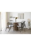 Stół Athens blat ceramiczny, biały/brązowy 120 cm - House Nordic ApS