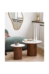 Stolik kawowy Noli blat ceramiczny/fornir jesionowy 40x38 cm - House Nordic ApS