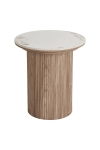 Stolik kawowy Athens blat ceramiczny, biały/brązowy 45x50 cm - House Nordic ApS
