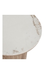 Stolik kawowy Athens blat ceramiczny, biały/brązowy 45x50 cm - House Nordic ApS