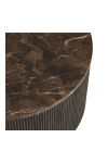 Stolik kawowy Rota imitacja marmuru, ciemnobrązowy, 80x40 cm - House Nordic ApS