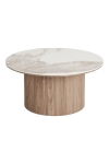 Stolik kawowy Athens ceramiczny Blat, biały/brązowy 80x40 cm - House Nordic ApS
