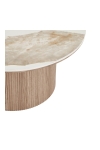 Stolik kawowy Athens ceramiczny Blat, biały/brązowy 80x40 cm - House Nordic ApS