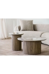 Stolik kawowy Athens ceramiczny Blat, biały/brązowy 80x40 cm - House Nordic ApS