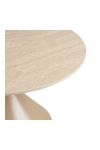 Stolik kawowy Annecy blat ceramiczny/stal, trawertyn/piaskowy 70x41 cm - House Nordic ApS