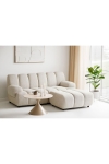 Stolik kawowy Annecy blat ceramiczny/stal, trawertyn/piaskowy 70x41 cm - House Nordic ApS