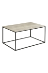 Stolik kawowy Vita imitacja trawertynu, czarna rama, 90x60x45 cm - House Nordic ApS