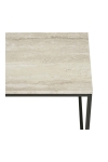 Stolik kawowy Vita imitacja trawertynu, czarna rama, 90x60x45 cm - House Nordic ApS