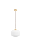 Lampa wisząca Argalo szkło/drewno, biała, 30 cm - House Nordic ApS