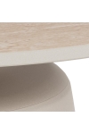 Stolik kawowy Santorini 70cm beżowy ceramiczny - ACTONA