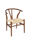 Krzesło Wicker Naturalne brązowe cieme i nspirowane Wishbone - D2 DESIGN