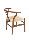 Krzesło Wicker Naturalne brązowe cieme i nspirowane Wishbone - D2 DESIGN