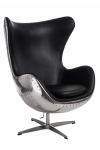 Fotel Jajo aluminium czarne PU - D2 DESIGN
