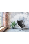 Fotel Jajo aluminium czarne PU - D2 DESIGN