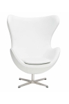 Fotel Jajo biała skóra 01 Premium - D2 DESIGN