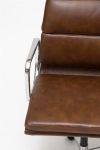 Fotel biurowy CH2171 brązowa skóra chrom - D2 DESIGN