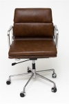Fotel biurowy CH2171 brązowa skóra chrom - D2 DESIGN