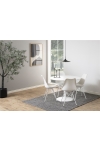 Stół okrągły Actona Ibiza MDF metal biały 110 cm nierozkładany