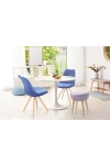 Stół okrągły Simplet Skinny White MDF metal biały 80 cm na 1 nodze