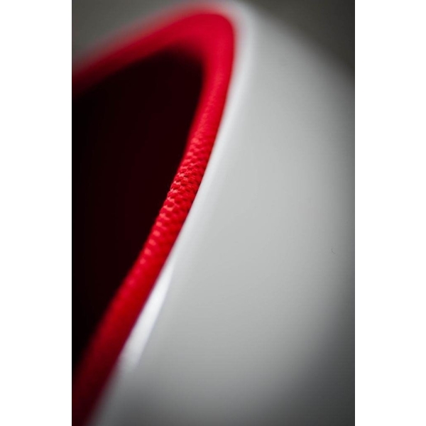 Fotel obrotowy Ovalia Chair D2.DESIGN wełniany biało-czerwony nowoczesny - D2 DESIGN