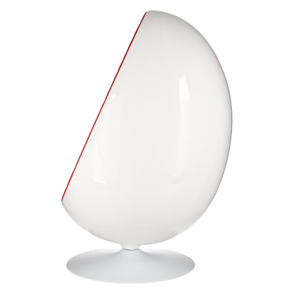 Fotel obrotowy Ovalia Chair D2.DESIGN wełniany biało-czerwony nowoczesny - D2 DESIGN