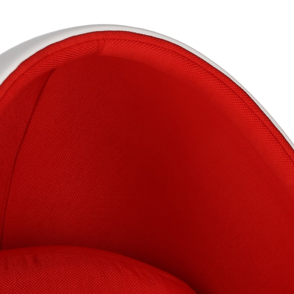 Fotel obrotowy Ovalia Chair D2.DESIGN wełniany biało-czerwony nowoczesny - D2 DESIGN