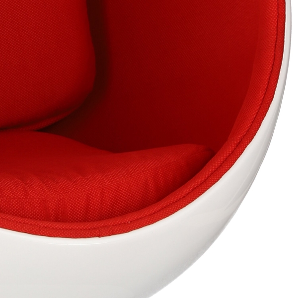 Fotel obrotowy Ovalia Chair D2.DESIGN wełniany biało-czerwony nowoczesny - D2 DESIGN