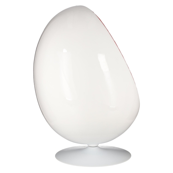 Fotel obrotowy Ovalia Chair D2.DESIGN wełniany biało-czerwony nowoczesny - D2 DESIGN