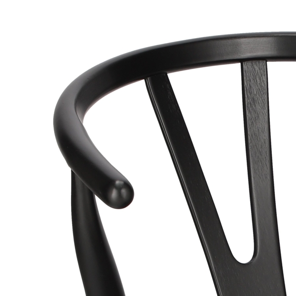 Krzesło Wicker Czarne czarny inspirowany Wishbone - D2 DESIGN