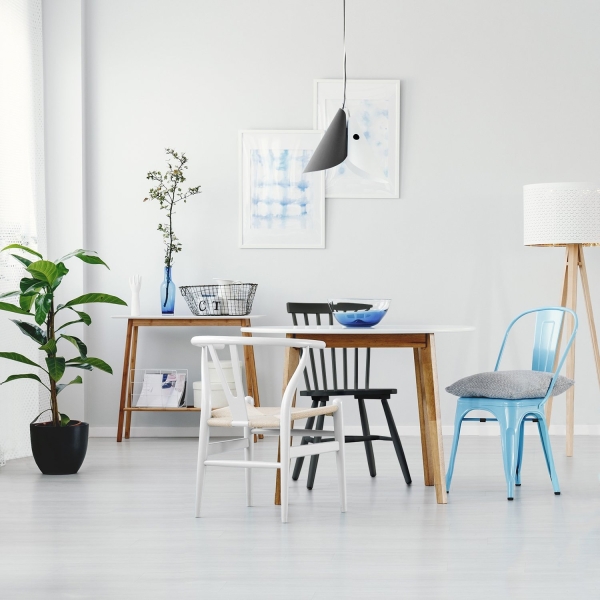 Krzesło Wicker Czarne czarny inspirowany Wishbone - D2 DESIGN