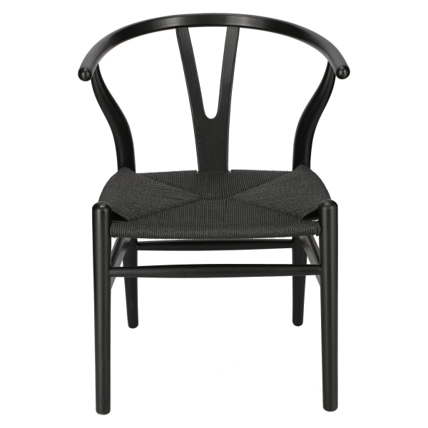 Krzesło Wicker Czarne czarny inspirowany Wishbone - D2 DESIGN