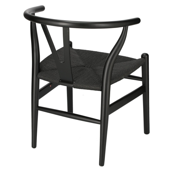 Krzesło Wicker Czarne czarny inspirowany Wishbone - D2 DESIGN