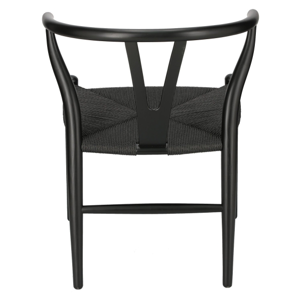 Krzesło Wicker Czarne czarny inspirowany Wishbone - D2 DESIGN