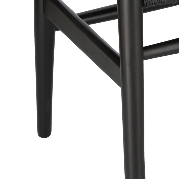 Krzesło Wicker Czarne czarny inspirowany Wishbone - D2 DESIGN