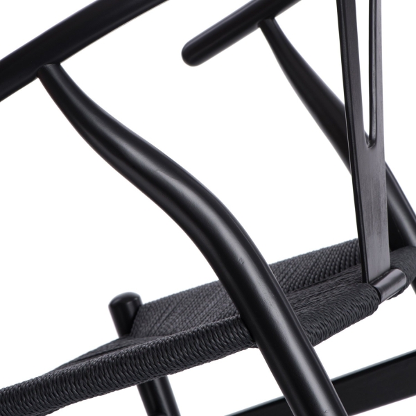 Krzesło Wicker Czarne czarny inspirowany Wishbone - D2 DESIGN