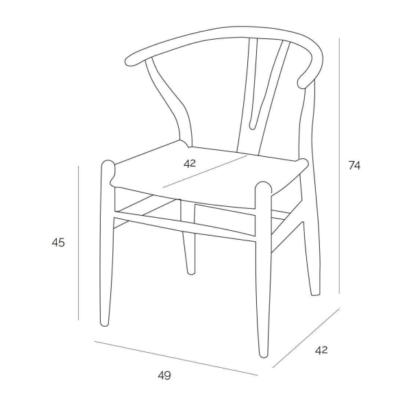 Krzesło Wicker Czarne czarny inspirowany Wishbone - D2 DESIGN