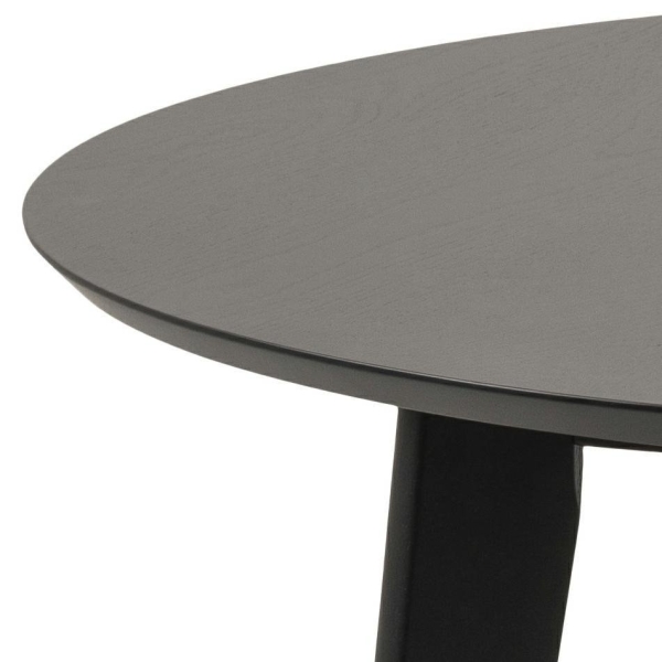 Stół okrągły Roxby Actona drewniany czarny 105 cm nierozkładany