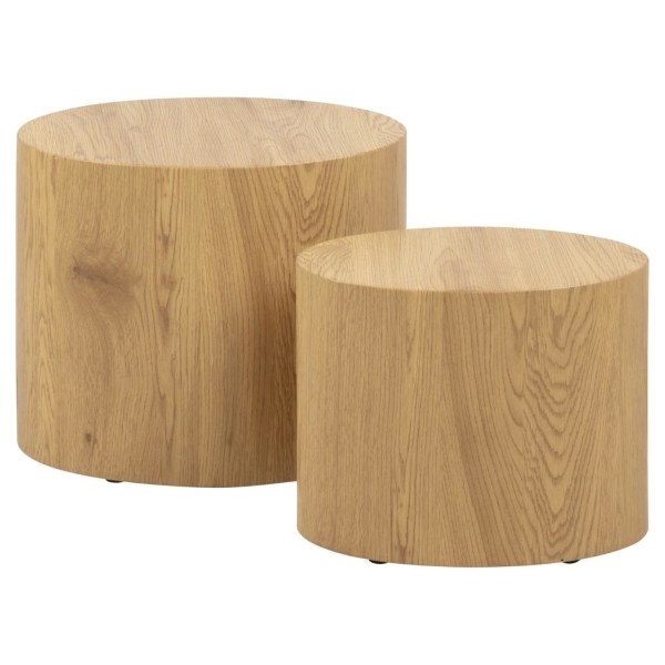 Zestaw stolików kawowych Mice Actona z tworzywa naturalny owalny boho 2 szt.