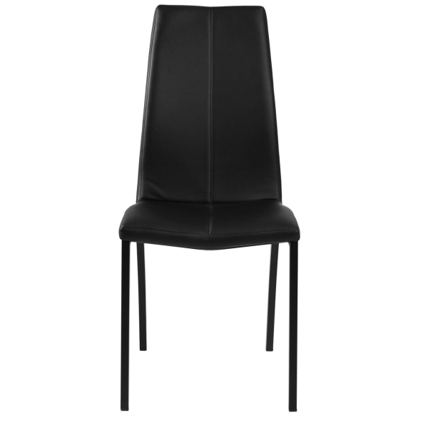 Krzesło tapicerowane Actona Asama z ekoskóry czarne, metalowe nogi