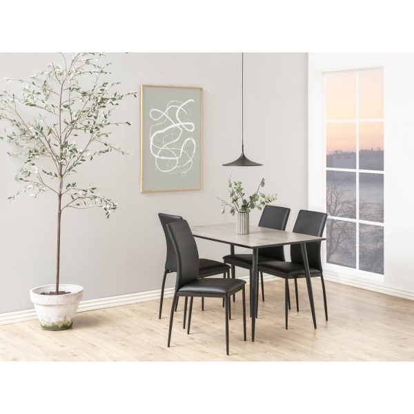 Stół do jadalni Wilma Actona drewniany naturalny z czarnymi metalowymi nogami 120x80 cm