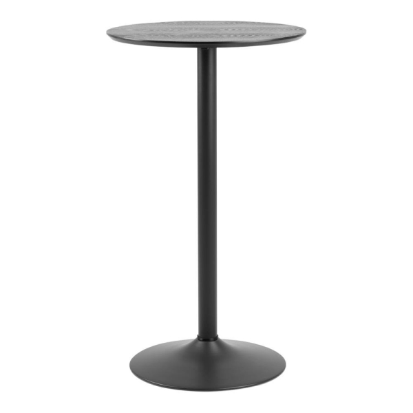 Stół barowy Ibiza Actona MDF metal czarny okrągły 60 cm matowy