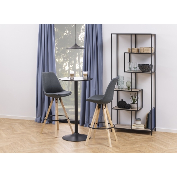 Stół barowy Ibiza Actona MDF metal czarny okrągły 60 cm matowy