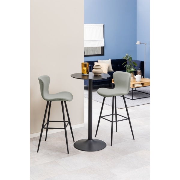 Stół barowy Ibiza Actona MDF metal czarny okrągły 60 cm matowy