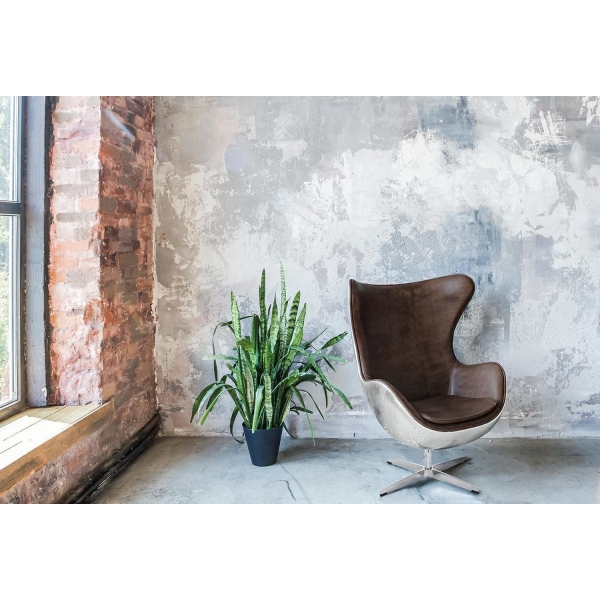 Fotel Jajo aluminium brąz PU - D2 DESIGN