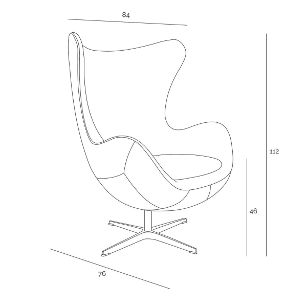 Fotel Jajo aluminium brąz PU - D2 DESIGN