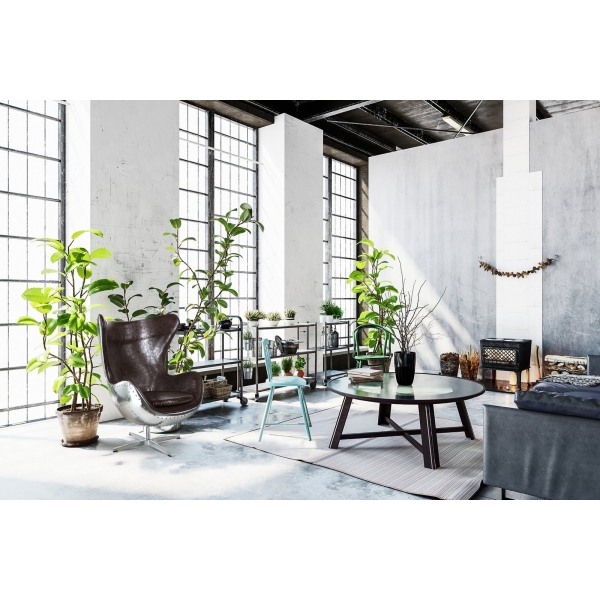 Fotel Jajo aluminium brąz PU - D2 DESIGN