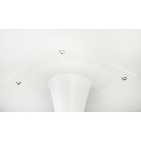 Stół okrągły Simplet Skinny White MDF metal biały 90 cm na 1 nodze
